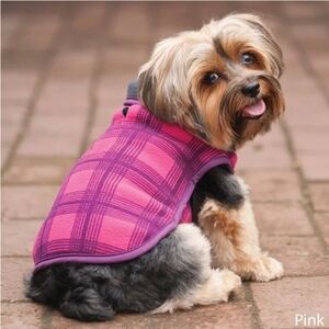 NWT Plaid Fleece Dog Jacket. Multiple Sizes. New. Outdoor Dog.
